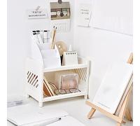 Walfront Étagère de Rangement de Bureau, Support d'organisation Multicouche, Présentoir en Plastique élégant pour Cosmétiques et Plus Encore, au Design Minimaliste
