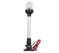 Walfront Feu de Poupe de Bateau étanche IP66, Mât en Aluminium, Abat-jour PC, 33 LED, visibilité 2 NM, 360°, 12-24 V CC, 250 lm, Feu D'ancrage LED Blanc avec Base