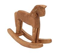 Walfront Figurine de Cheval à Bascule Cheval de Troie, Sculpture de en Bois de Pin sculpté à la Main pour la Décoration de la Maison, à Bascule en Bois Porte-Bonheur, Ornement Décoratif, Figurine de