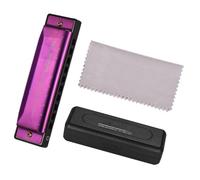 Walfront Harmonica Diatonique 10 Trous en do, Anches en Bronze | Peigne en résine ABS, couvercle de miroir chromé, format Portable de poche, pour la pratique du Blues Jazz Folk