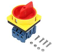 Walfront Interrupteur de Disjoncteur 25A/32A Interrupteur de Disjoncteur de Charge 3 Pôles Interrupteur Marche/Arrêt à Came Rotative à 2 Positions pour Machines-Outils(25A)