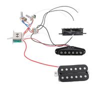 Walfront Jeu de Micros Humbucker Double Bobinage, Bobinage Ouvert, Surbobinés, avec 4 Conducteurs pour Guitare électrique et basse.