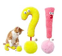 Walfront Jouet en peluche interactif pour chat d'intérieur avec clochette et pompon pour soulager l'ennui, style herbe à chat, jouet à mâcher pour chatons à libération d'énergie