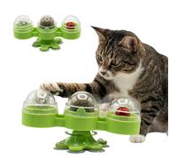 Walfront Jouet interactif pour chat avec ventouse puissante, jouet rotatif à herbe à chat pour chats d'intérieur, jouet à mâcher dentaire avec cloche et lumière, jouet rotatif pour protéger les