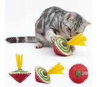 Walfront Jouet interactif pour chat d'intérieur, jouet d'herbe à chat oscillant avec plume, jouet d'enrichissement durable et résistant aux morsures pour soulager l'ennui et jouer indépendamment