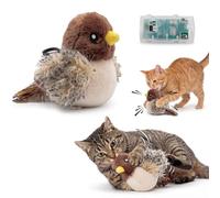 Walfront Jouet interactif pour chat - Forme de moineau réaliste avec son, matériau sûr et respectueux de l'environnement, parfait pour mordre et sauter, amusant pour les chats, idéal pour les jeux