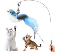Walfront Jouet pour chat avec tête d'oiseau à longue queue, divertissement intérieur interactif pour chatons et chats adultes, favorise la santé mentale et physique, réduit les comportements