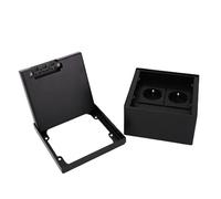 Walfront Kit de Boîte à Douille à Plancher encastré 2 X 2 Trous Réceptacle 16a 4000w Boîte de Couverture à L'épreuve de L'eau Prise de Sortie Cachée Noir pour Usage Domestique de Bureau