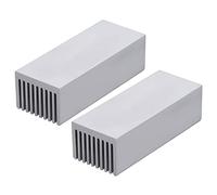 Walfront Kit de Dissipateur de Chaleur en Aluminium, 2 Pièces, 100x40x30mm, Dissipateur de Chaleur Noir, Panneau de Radiateur pour Refroidisseur électronique CPU Led (Sans adhésif)