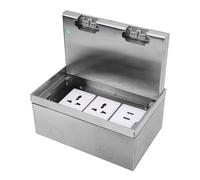 Walfront Kit de Prise électrique Encastrée au Sol, Boîte de Prise électrique Intégrée 16A 4000W, 2 Prises, 2 Ports USB pour Bureau et Salon