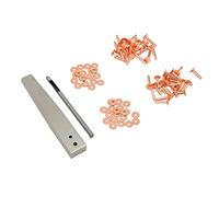 Walfront Kit de Rivets et Fraises en Cuivre, Fixation Facile à Installer pour l'artisanat du Cuir, Idéal pour les Sacs et les Ceintures (plastique, cuivre, acier inoxydable 2)