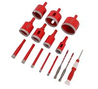 Walfront Kit de Scie Cloche pour Carrelage, 12 Pièces, 1/4 Pouces-2 Pouces, Double Usage, brasé Sous Vide avec Moule de Localisation EVA, étui Rigide pour Carrelage, Verre, Marbre, Granit