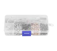 Walfront Kit Oeillet 5mm x 220pcs / 3mm x 420pcs, Oeillets en Métal pour Outil de Réglage avec Boîte de Rangement pour Chaussures, Artisanat du Cuir, Projets de Bricolage(3mm*420pcs)