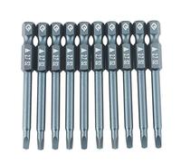 Walfront Lot de 10 Embouts de Tournevis à tête Triangulaire, 6, 3 mm, 6, 3 mm, 65 mm, en Alliage d'acier et Triangle de 2, 7 mm
