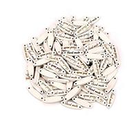 Walfront Lot de 100 Boutons Ovales en Bois Handmade avec 2 Trous pour Etiquette, Couture, Scrapbooking, Vêtements, Loisirs Créatifs, Décoration - 1 × 0,8 cm