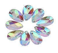 Walfront Lot de 200 en résine en forme de larme, avec double trous, à coudre ou à coller, décoration artisanale