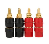 Walfront Lot de 4 Connecteurs Banane pour Haut-Parleur Audio plaqué Or pour Une Transmission Maximale du Signal avec Fil D'installation Facile pour Amplificateur Audio, Console de Son,