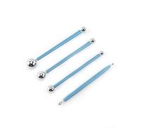 Walfront Lot de 4 Outils de Modelage à Billes en Acier Inoxydable - Outils Sculpture Argile 8 Tailles Différentes pour Argile, Céramique et Pâte Polymère - Poignée Ergonomique