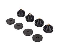 Walfront Lot de 4 Patins d'isolation pour Haut-parleurs en Alliage d'aluminium pour Amplificateur, Caisson de Basses et Systèmes de Haut-parleurs, Réduction du Bruit, Installation Facile, (Black)