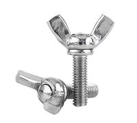 Walfront Lot de 5pcs Vis à Oreilles M5 Filetage Métrique Entièrement Filetée en Acier Inoxydable 304(M5*12mm)
