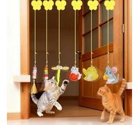 Walfront Lot de 6 jouets d'intérieur pour chat à suspendre avec corde élastique, adaptés pour les chats adultes ennuyés et les chatons pour jouer, poursuivre et faire de l'exercice.
