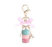 Walfront Macaron Porte-clés Tour Eiffel Sac Pendentif Résine Porte-clés Gâteau Porte-clés Mignon Portefeuille Décoration, vert