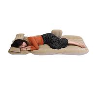 Walfront Matelas Pneumatique, Lit de Camping Gonflable floqué en PVC avec Pompe Intégrée, capacité de 600 LB, Coussin de Couchage Portable pour Siège Arrière de Voiture pour Voyage, Camping, (Beige)