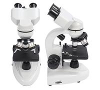 Walfront Microscope composé Binoculaire - Grossissement 40X-5000X Éclairage LED Oculaires à Grand Champ Microscope Professionnel pour la Recherche Laboratoire d'inspection
