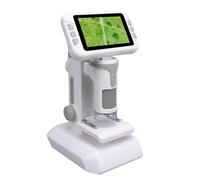 WALFRONT Microscope Numérique pour Enfants 1600X 4,0 Pouces, Microscope électronique Portable, Lumières LED, luminosité Réglable, Connexion USB pour Photo et Vidéo (Grey)