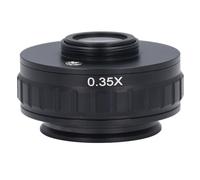 Walfront Microscope Stéréo Trinoculaire Adaptateur D'objectif CTV Verre Optique Incolore Réglage du Champ de Filetage D'Interface de Caméra de 25 Mm avec Interface C Standard (0,35x)