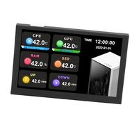 Walfront Mini écran IPS USB 5.0 Pouces, Résolution 800x480, sous-écran de Type C, Moniteur de Données PC, Moniteur de Température d'ordinateur Multifonctionnel pour AIDA64 (Black)