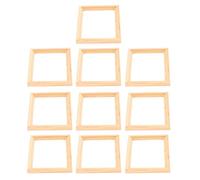 Walfront Miniature Dollhouse Photo Frames, 10 Pack Birch Wood | Petits cadres photo à l\'échelle 1:12, décoration murale Vintage, accessoires artisanaux de bricolage, accessoires de pièce
