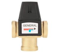 Walfront Mitigeur thermostatique 3 voies DN25 en laiton à filetage femelle pour système de douche, contrôle de la température de l'eau, composants de traitement de source d'air