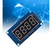 Walfront Module d'Affichage LED à 4 Chiffres, Puce Pilote TM1637, Affichage Rouge à 7 Segments de 0,36 Pouces, luminosité Réglable de 3,3 V à 5,5 V, 4 Trous de Montage pour Les Projets de