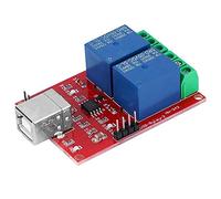 Walfront Module relais USB 2 canaux 5 V - Interrupteur de commande - Module relais pour ordinateur PC - Interrupteur de commande USB intelligent - Module de relais (automatique, argent, 2NO 2NC)