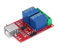 Walfront Module relais USB 2 canaux 5 V - Interrupteur de commande - Module relais pour ordinateur PC - Interrupteur de commande USB intelligent - Module de relais (automatique, argent, 2NO 2NC)