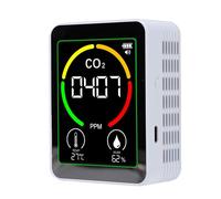Walfront Moniteur de CO2 Qualité de L'Air 3 en 1 Portable avec Capteur à Semi-conducteur, Batterie Rechargeable, Écran LCD pour Maison Bureau École Voyage