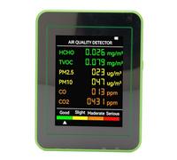 WALFRONT Moniteur de qualité de l'air, Testeur Intelligent de CO2 PM2.5 TVOC avec écran LCD, Données en Temps Réel pour la Maison et le Bureau (Blanc et vert)