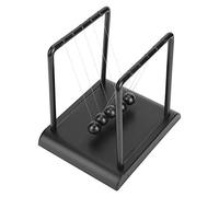Walfront Newton's Cradle Balance Balls, Jouet éducatif avec Billes en Acier et Base en Bois Noir, Décoration de Bureau Idéale pour la Maison ou l'étude