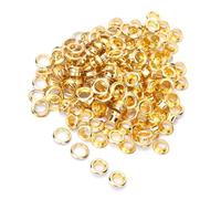 Walfront Oeillet en Laiton de 6mm pour Accessoires de Vêtements, Rivet à Trou Rond en Métal, Idéal pour les Sacs, Chaussures, Ceintures, Artisanat, 100 Pièces (GOLD)
