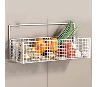Walfront Panier de Rangement de Fil Long- Soltes Conteneurs Muraux pour Les Oignons Serviettes de Salle de Bain au Gingembre Métal