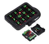 Walfront Panneau de Commutation 12 Gangs, Module de Commutation Multicolore à intensité Variable RVB, Relais Statiques Intégrés pour Voiture, Camion, UTV, Bateau, Camping-car,