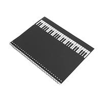 Walfront Papier de Manuscrit de Musique Cahier D'écriture Musicale 50 Pages Carnet de Notes Copie de Partition Écriture avec Couverture de Piano Noire pour les Auteurs de (motif de piano noir)
