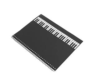 Walfront Papier de Manuscrit de Musique Cahier D'écriture Musicale 50 Pages Carnet de Notes Copie de Partition Écriture avec Couverture de Piano Noire pour les Auteurs de (motif de piano noir)