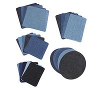 WALFRONT Patchs de Réparation Adhésifs en Denim, 25 Pièces, Patchs à Repasser Multicolores Prédécoupés pour Sacs en Jean, Chapeaux et Vêtements