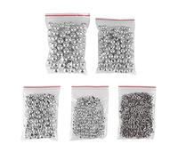 Walfront Perles de Plastique Mélangées Rivets Goujons Boutons Embellissements Perles Rivets Ronds pour Leathercrafts Sac Chaussures Vêtements Bracelet (Silver Set)
