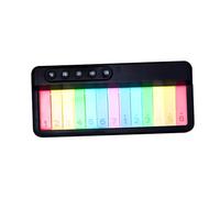 Walfront Piano à Clavier coloré, Piano électrique Portable avec Lumière, Petit Instrument de Musique à 13 Touches pour Débutants (Black)