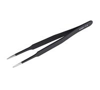 Walfront Pince à épiler Antistatique Haute Précision Incurvée Pointue pour Extension de Cils, Nail Art, Electronique, Outil de Maintenance en Acier Inoxydable Noir (ESD-13(12cm))