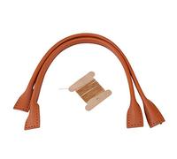 Walfront Poignées de Sac à Main en Cuir Sangles de Sac en Cuir Véritable pour Accessoires de Bricolage avec Fil Noir Brun en Option (brun)