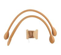 Walfront Poignées de Sac à Main en Cuir Sangles de Sac en Cuir Véritable Pour Accessoires de Bricolage avec Fil Noir Brun Beige Optionnel (Marron)